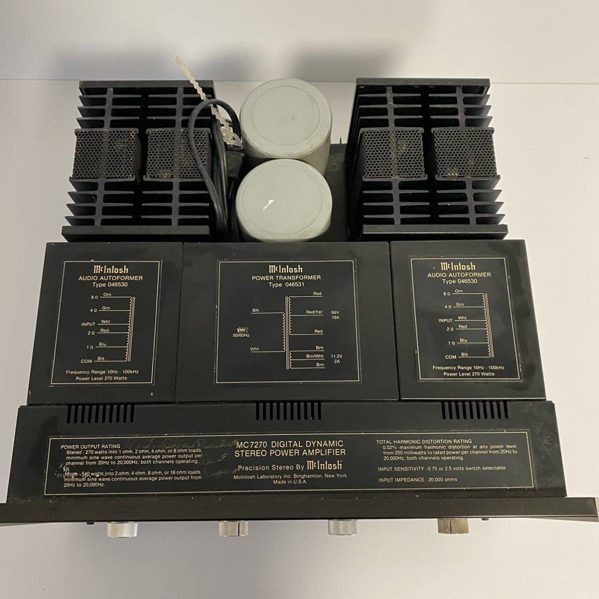☆ McIntosh マッキントッシュ MC7270 パワーアンプ 【通電OK】中古 現状品 McIntosh マッキントッシュ MC7270 with MC7270の仕様 0