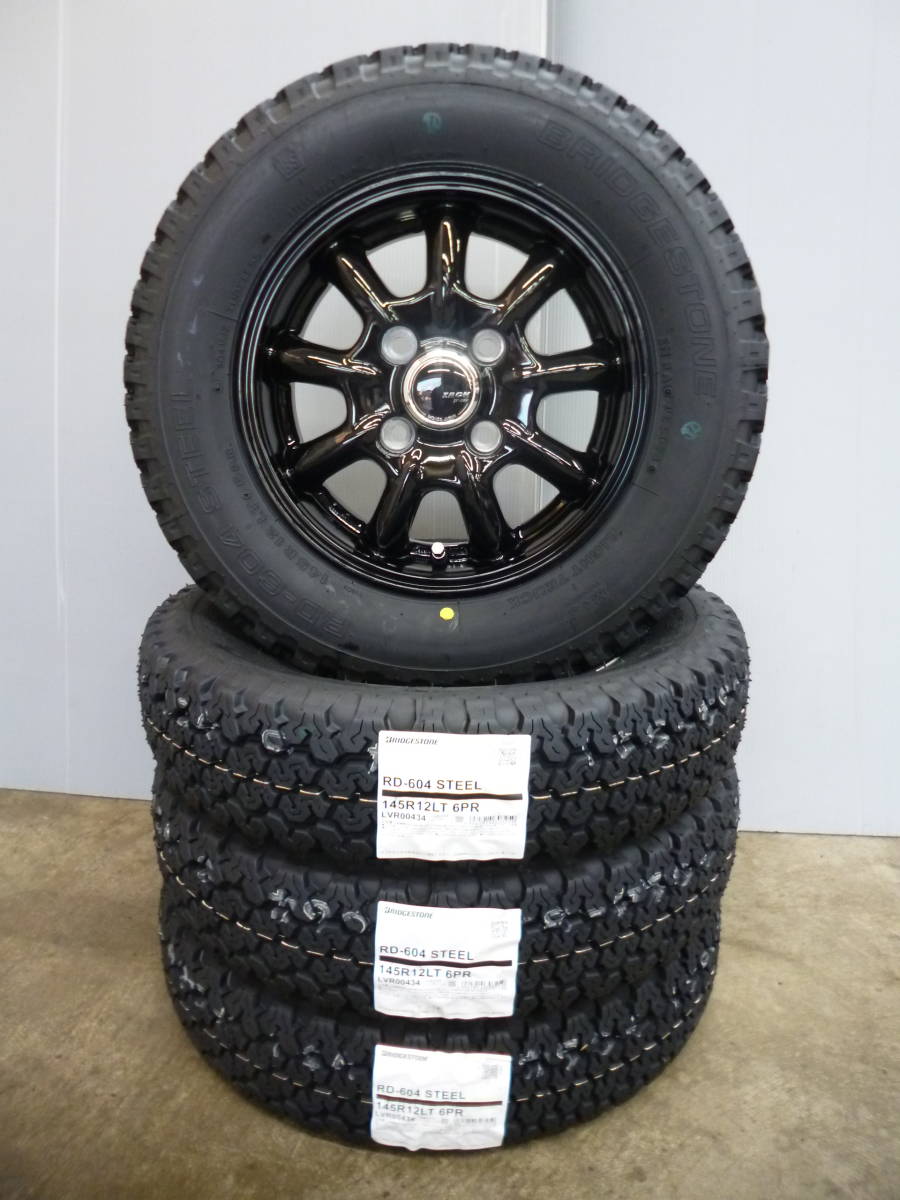 新作，セール ブリヂストン145R12セット 145/80R12 軽バン軽トラキャリーエブリーハイゼットサンバーピクシススクラムミニキャブバモスエヌバン(ラジアルタイヤ)｜売買されたオークション情報、yahooの商品 4穴