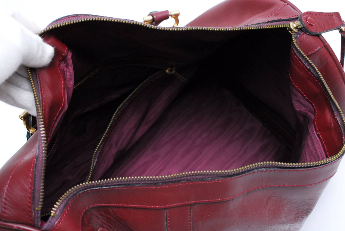 1円スタート】Cartier カルティエ マスト レザー ボストンバッグ 旅行