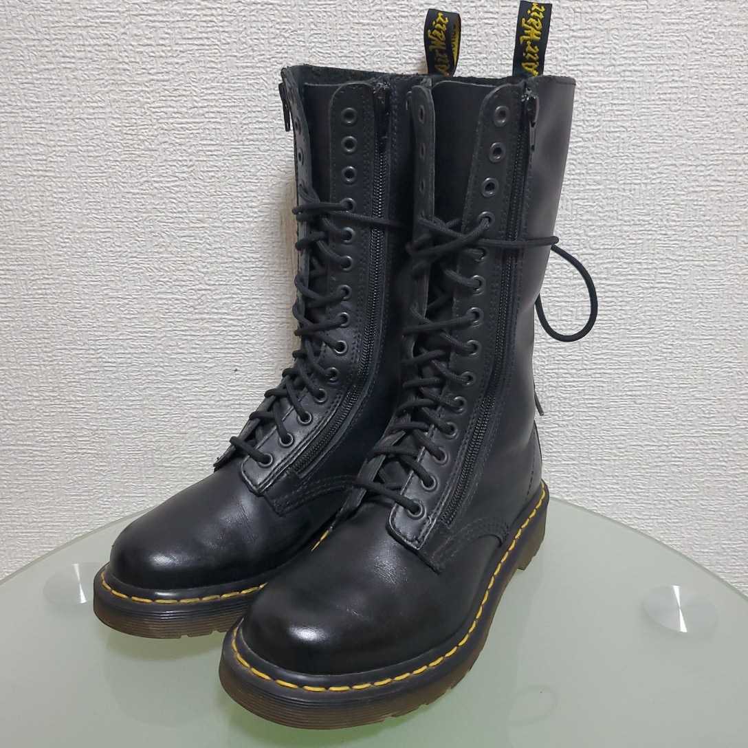  Dr.Martens ドクターマーチン レザーブーツ 14ホール UK4 US6 EU37 約23.5㎝ ブラック 激カワ モデル(23.5cm)｜売買されたオークション情報、yahooの商品情報をアーカイブ公開 - オークファン 23.5cm