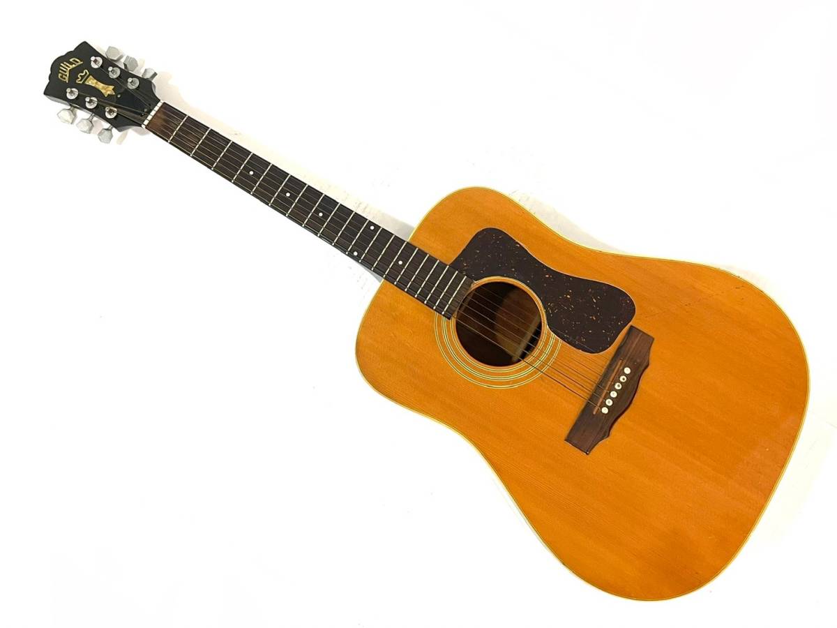 【ジャンク品】 Guild/ギルド D40 アコースティックギター ドレッドノート ハードケース カポタスト付き 弦楽器 (23641SOM2)