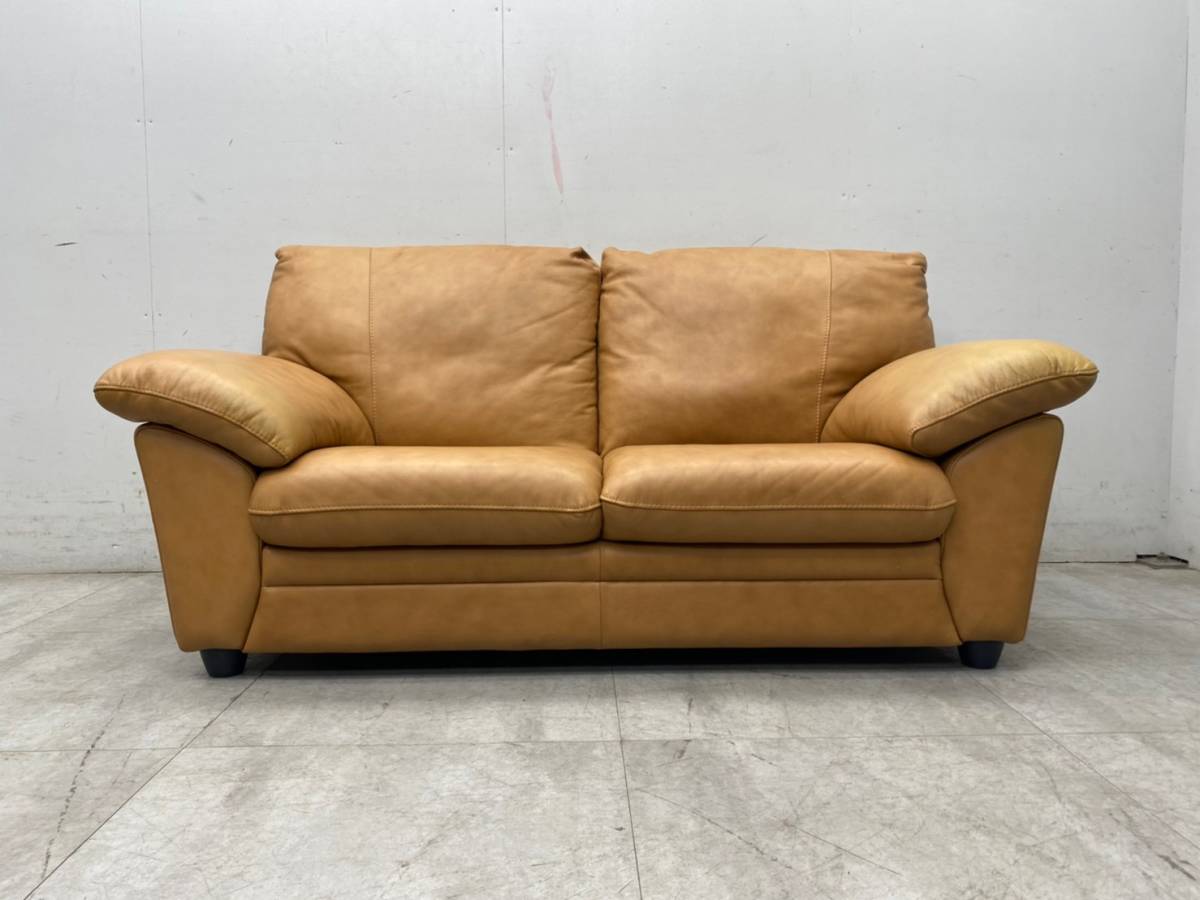 T9483☆展示品☆ニコレッティ☆本革張り☆2人掛けソファ☆