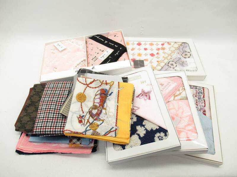 100%新品，品質保証 1円 品有 セリーヌ アニエスベー ニナリッチ フェンディ ランバン カルバンクライン他 ハンカチーフ 大量セット BH102(その他)｜売買されたオークション情報、yahooの商品情報をアーカイブ公 服飾小物