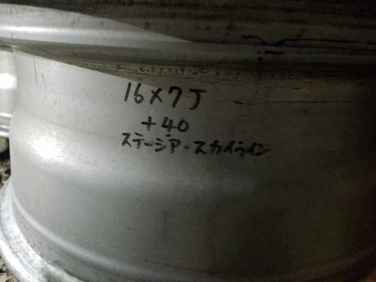 R34 スカイライン +40 ER34 7J 日産スカイライン純正ホイール 114.3 17インチ 純正 日産 5穴 純正ホイール 4本セット ＋40 16インチ スカイライン純正