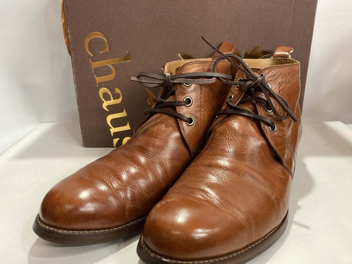 【大得価，定番】 k022644 Chausser ショセ C-712 バケッタレザー チャッカブーツ ブラウン 茶色 27cm メンズ(27.0cm)｜売買されたオークション情報、yahooの商品情報をアーカイブ公開 - オークファン 27.0cm