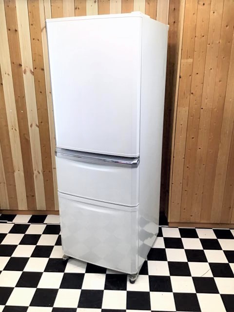 三菱 冷蔵庫 335L 2012年製 MR-C34W-W キッチン 料理 3ドア 冷蔵庫 