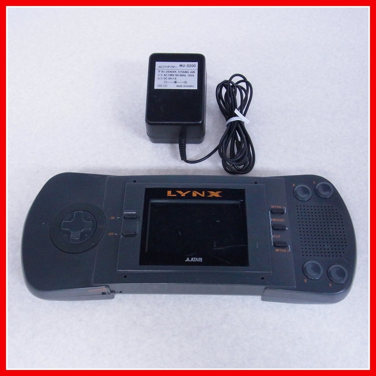 動作品 ATARI LYNX リンクス PAG-0200 本体 + ACアダプタ ATARI アタリ 