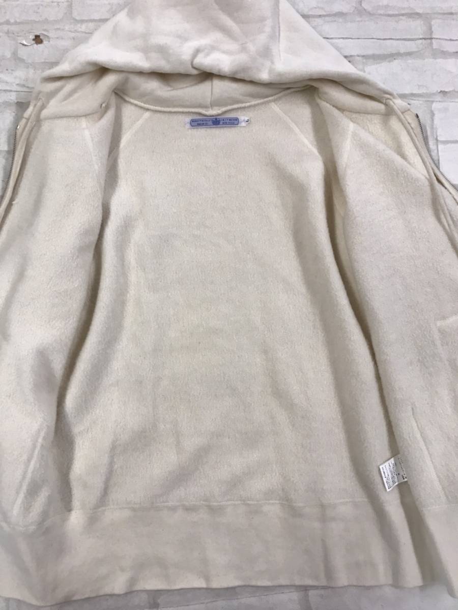 □定価2万円☆R&D.M.Co 裏起毛ジップ パーカー Lサイズ アイボリー