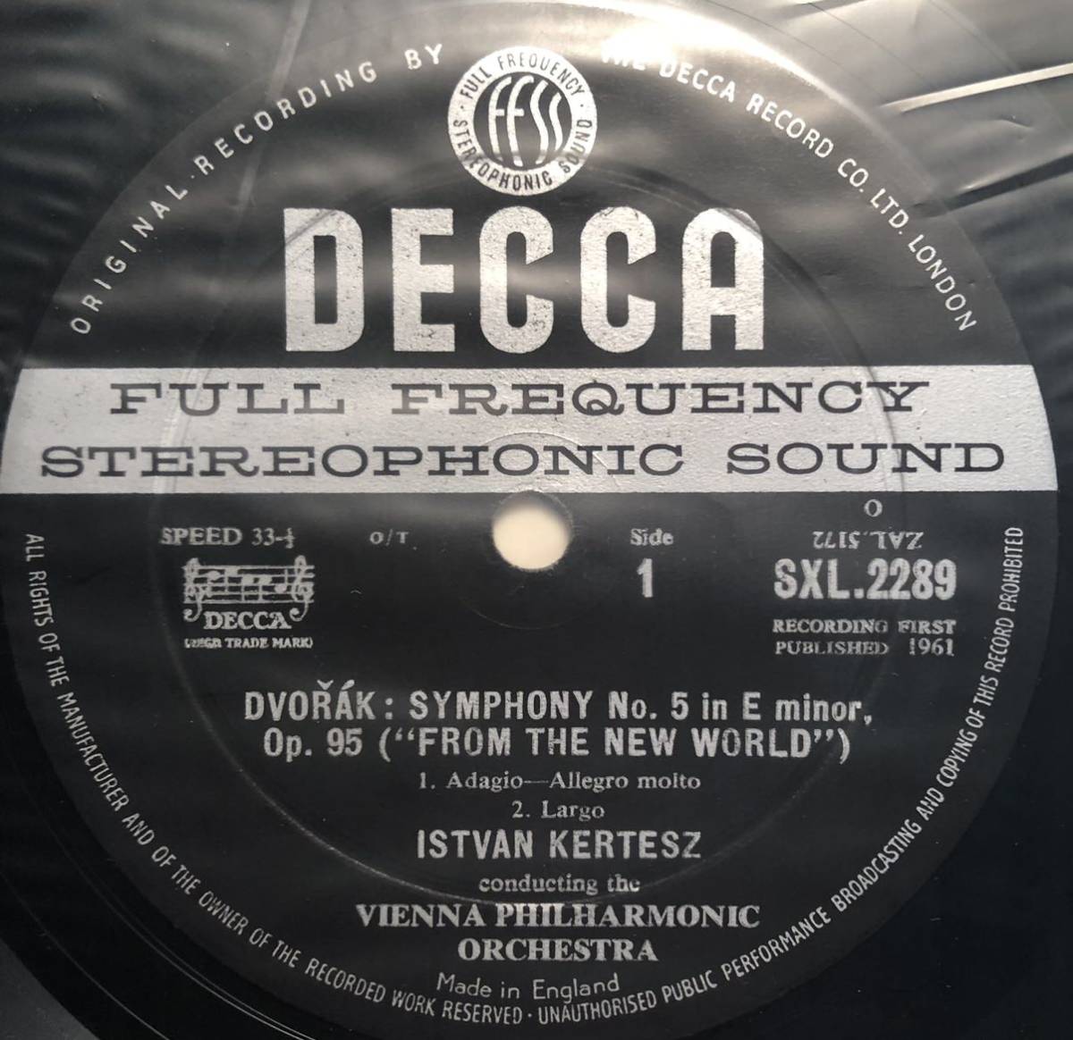 SXL2289 ケルテス 英DECCA ドヴォルザーク 英Decca ドヴォルザーク「新