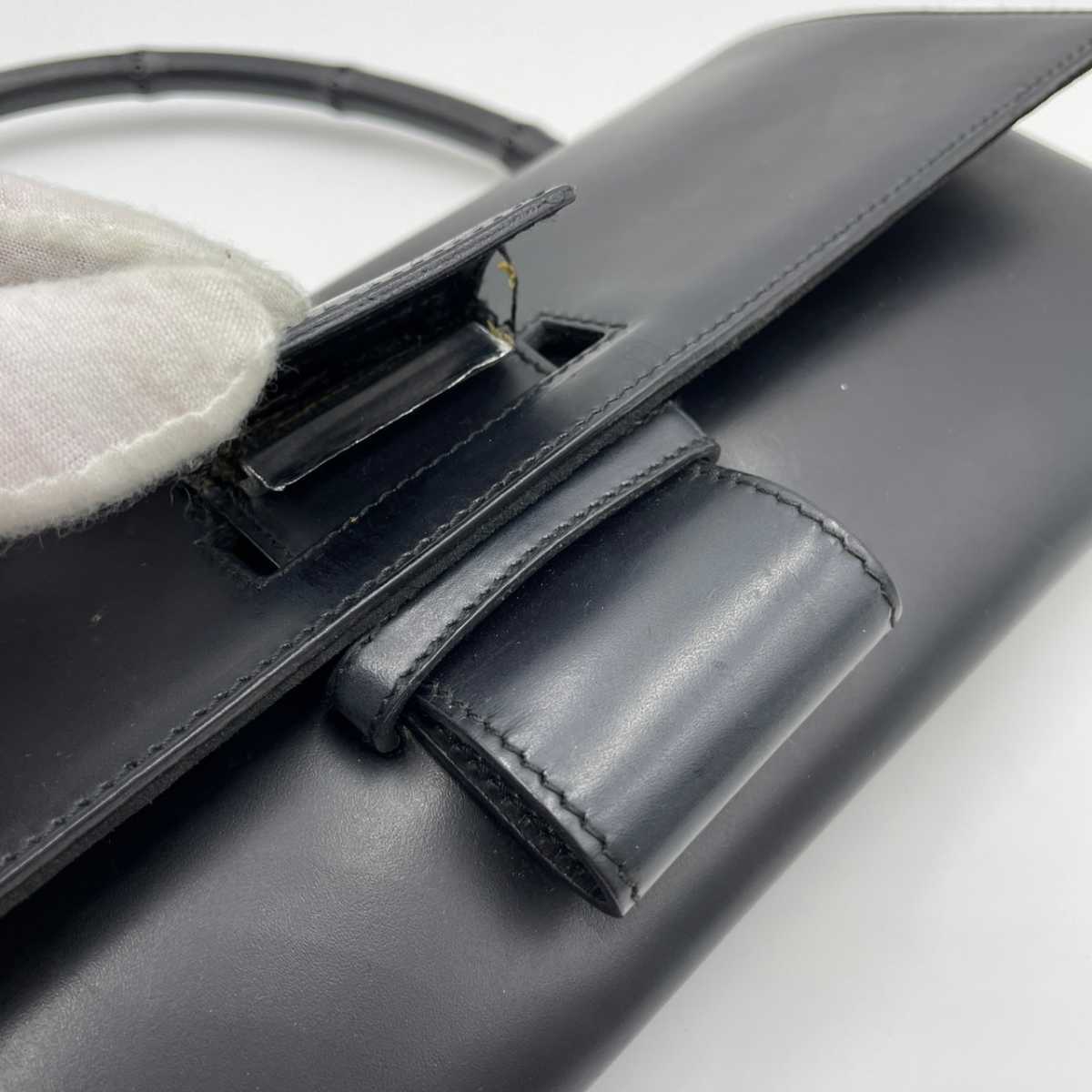 1円〜○超希少美品○ GUCCI グッチ バンブー レザー 本革 ハンドバッグ 
