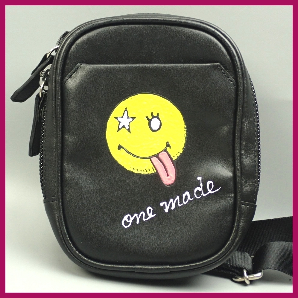  ONE MADE/ワンメイド &times; カツユキコダマパラディドル ショルダーバッグ ブラック/レザー/スマイル/斜め掛けOK/ポシェット#1727500011(ショルダーバッグ)｜売買されたオークション情報、yahooの ショルダーバッグ