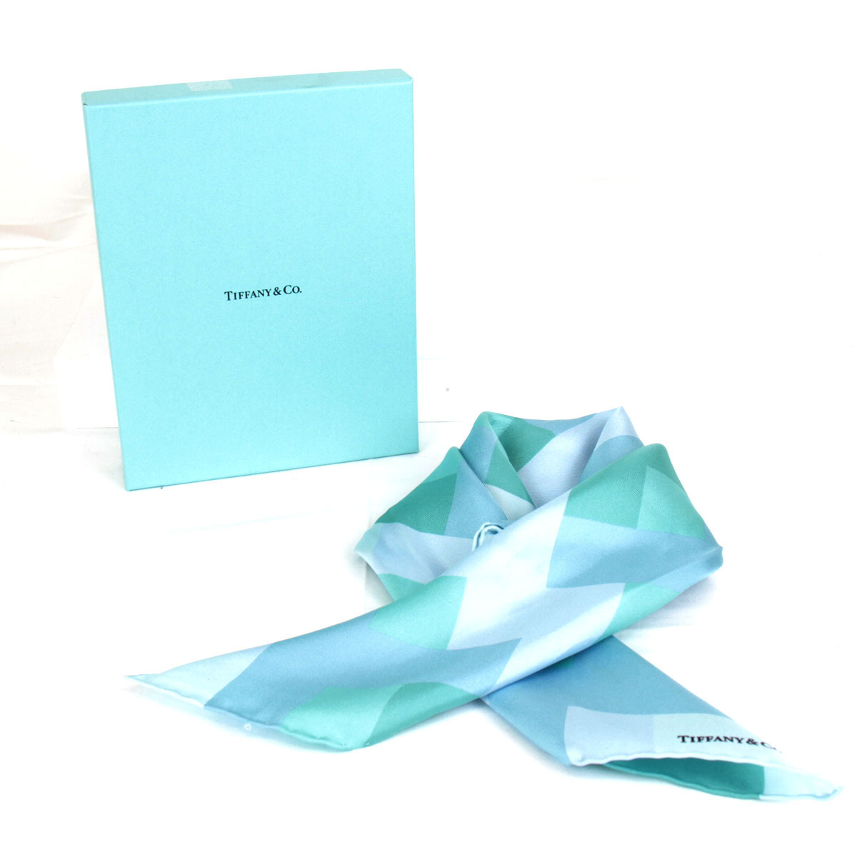 USED』 TIFFANY&Co. ティファニー スカーフ ブルー シルク(女性用財布 
