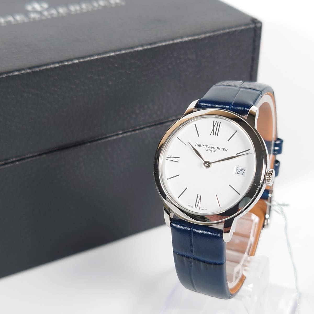 未使用 Baume&Mercier CLASSIMA M0A10353 腕時計 レディース クォーツ 31mm幅 デイト アリゲーター型押し ボーム＆メルシエ クラシマ