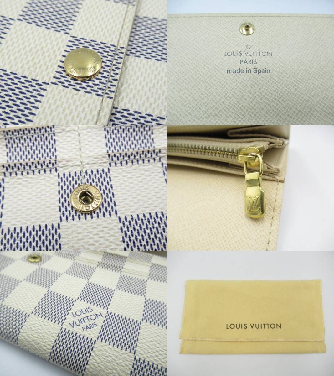 LOUIS VUITTON ルイ ヴィトン ダミエ・アズール ポルトフォイユ・サラ 長財布 N61735 保存袋付 中古 現状品 LOUIS ルイヴィトン VUITTON Vuitton ジッピーウォレット SP0015☆★