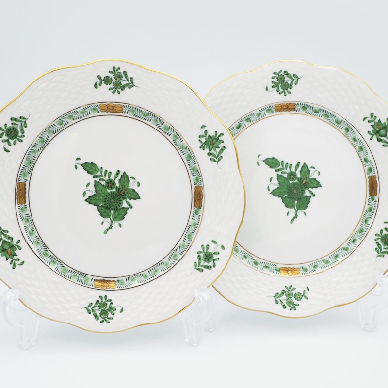 【お得，大得価】 ヘレンド Herend アポニーグリーン 19cmプレート 2枚 APPONYI Morning Plates 517 中皿 ペア #3(ヘレンド)｜売買されたオークション情報、yahooの商品情報をアーカイブ公開 - オークファン ヘレンド