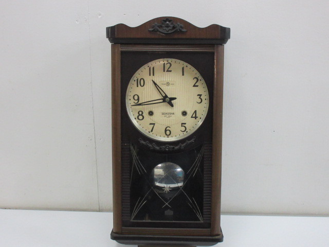 昭和レトロ 精工舎 ゼンマイ式振り子時計 ボンボン時計 稼働品