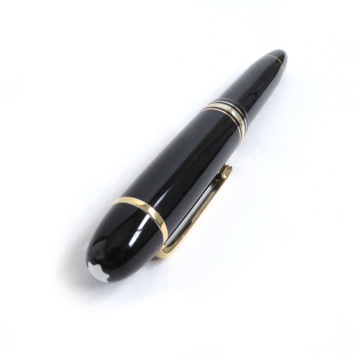 極美品□MONTBLANC/モンブラン 149 マイスターシュテュック ニブEF ペン先14K/プレシャスレジン ロゴ入り 万年筆 ブラック×ゴールド