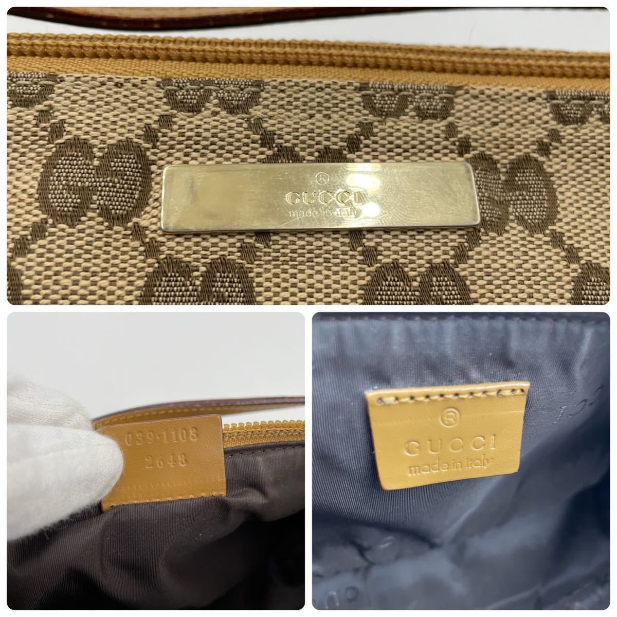 1円○未使用級○ GUCCI グッチ アクセサリーポーチ ハンドバッグ GG柄 