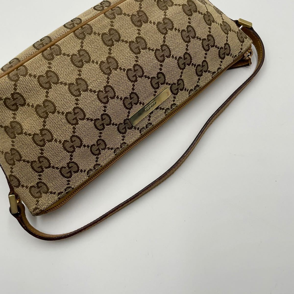 1円○未使用級○ GUCCI グッチ アクセサリーポーチ ハンドバッグ GG柄 