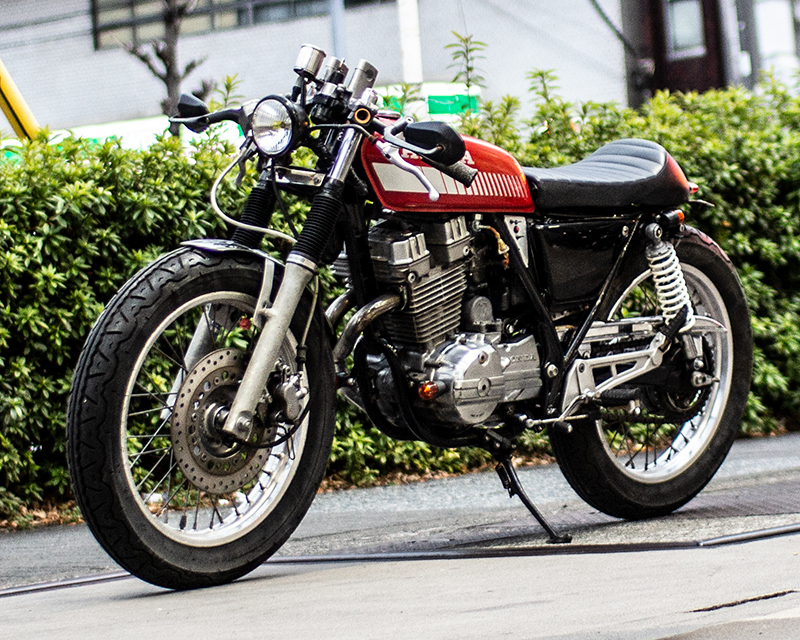  R100RS モノサス　OHLINS　車検たっぷり　SR400 GB250 350 カフェレーサー ポイントは純正シートのまま！」ホンダ GB350Sをレトロなカフェ