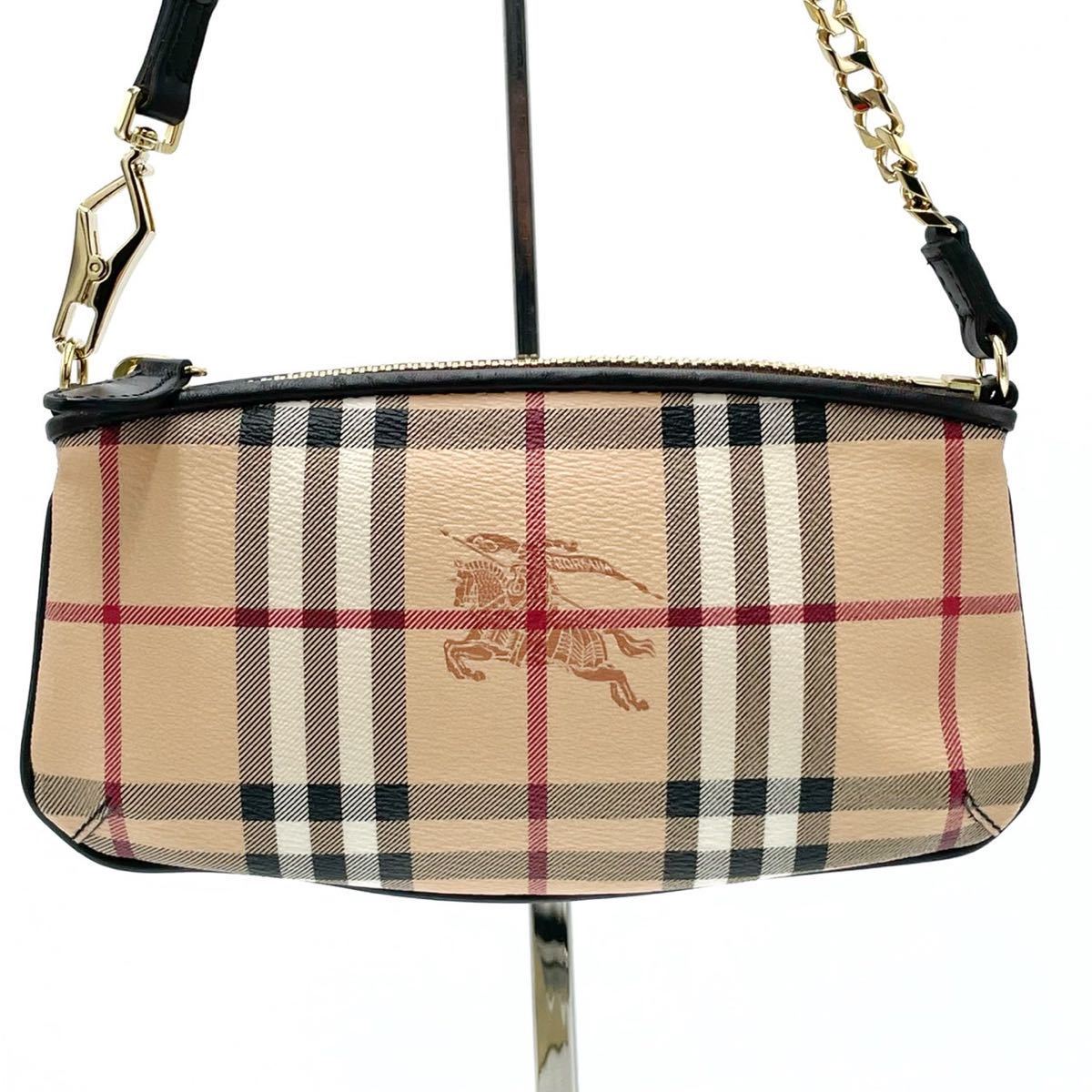 1円【未使用級の逸品】BURBERRY バーバリー チェーンバッグ 