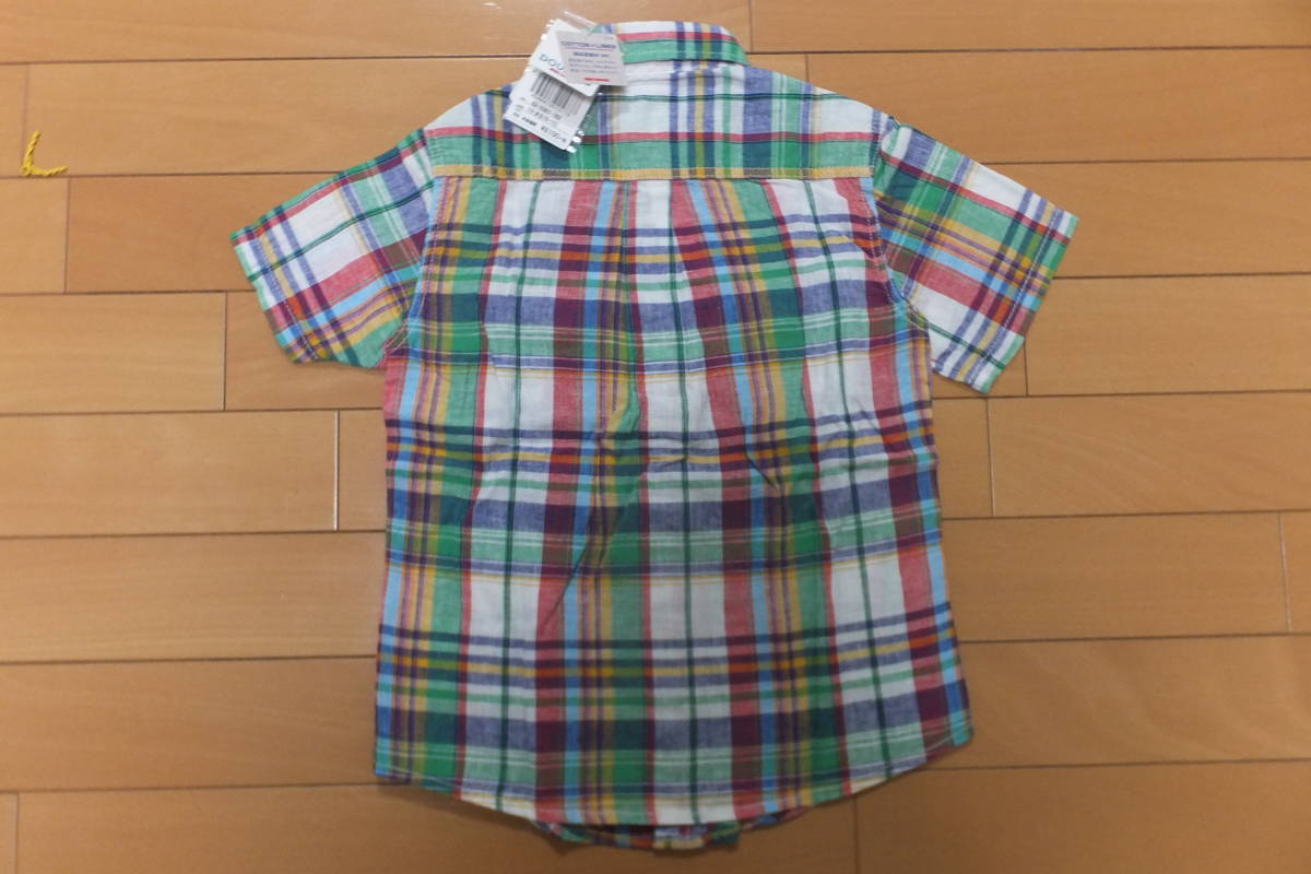 新品★ミキハウス／ダブルB★チェックシャツ 半袖シャツ 110 定価8100円+税