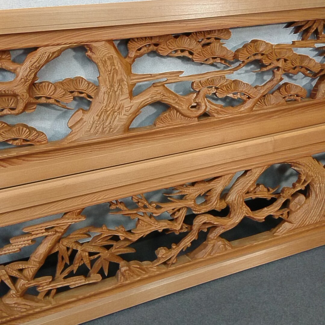 欄間 一対 松竹梅 建具 【公式通販】