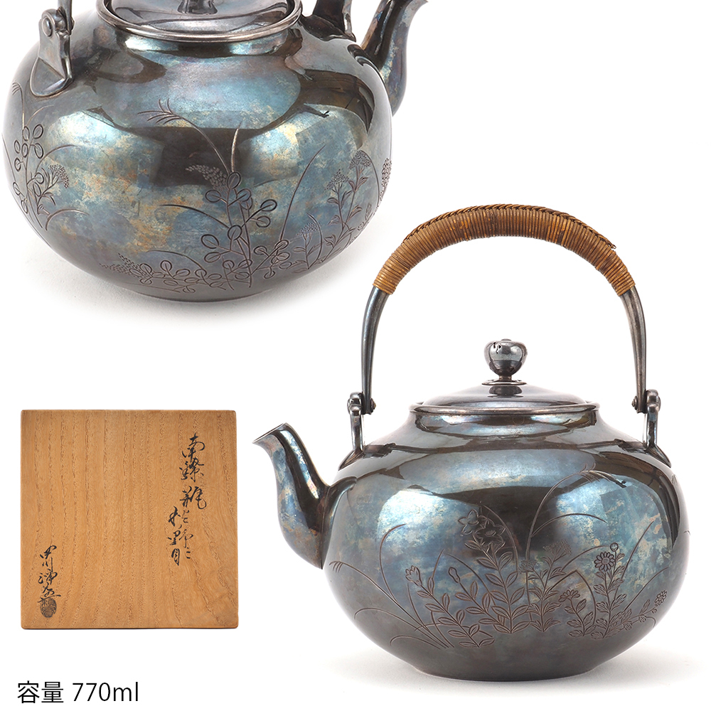 銀瓶 湯沸 中川净益純銀花草彫 煎茶道具 公式通販 (金属工芸) の落札相場・落札価格 「中川浄益」銀製 - Yahoo!オークション 日本純銀手工湯沸七世中川浄益造江戶時期收藏級銀壺-Taobao-Tmall 共箱 Silver Tea Kettle中川净益· ｜骨董品買取・和
