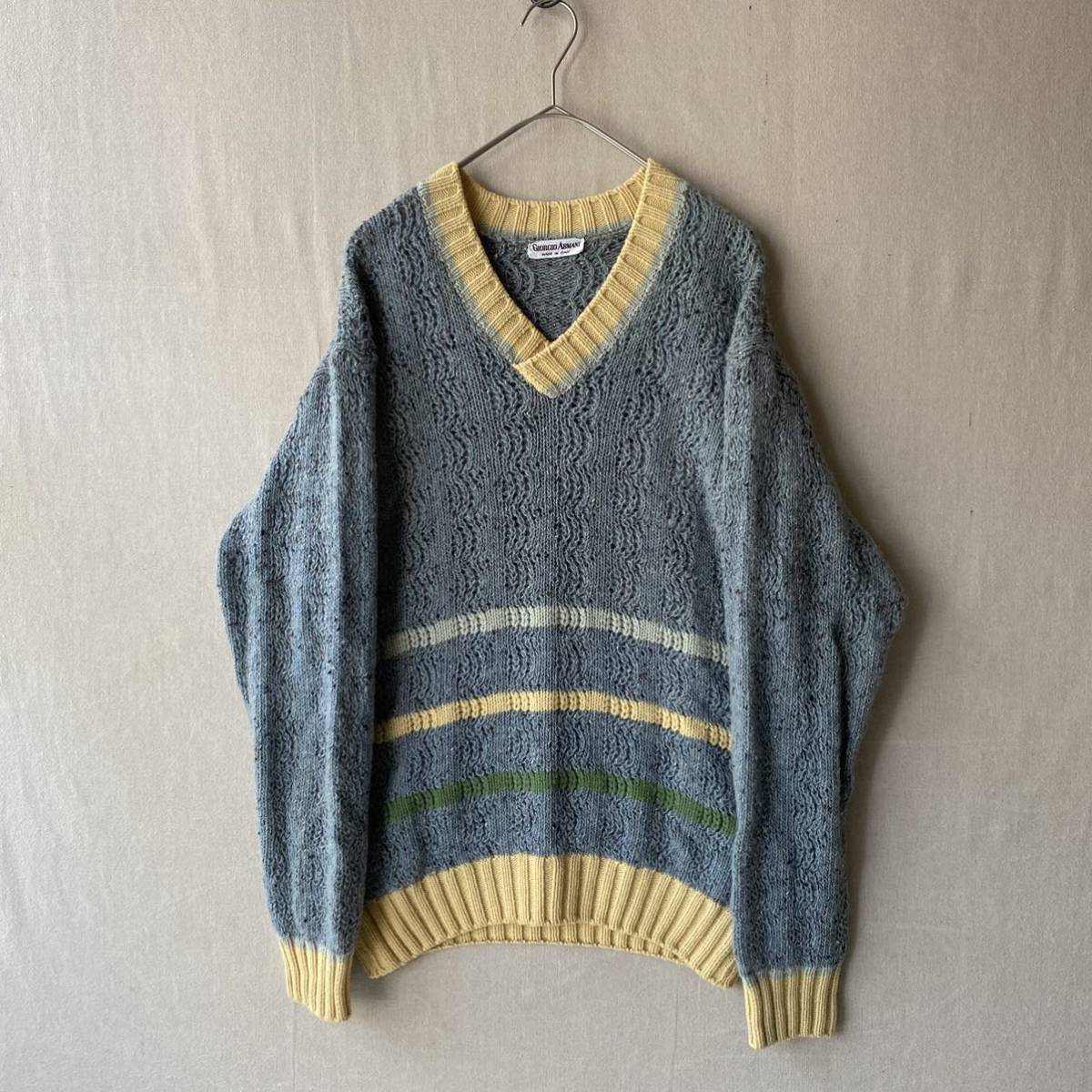 専用　オーダー他　9点まとめ商品 イタリア製 80s GIORGIO ARMANI ニット セーター / ウール ブルー