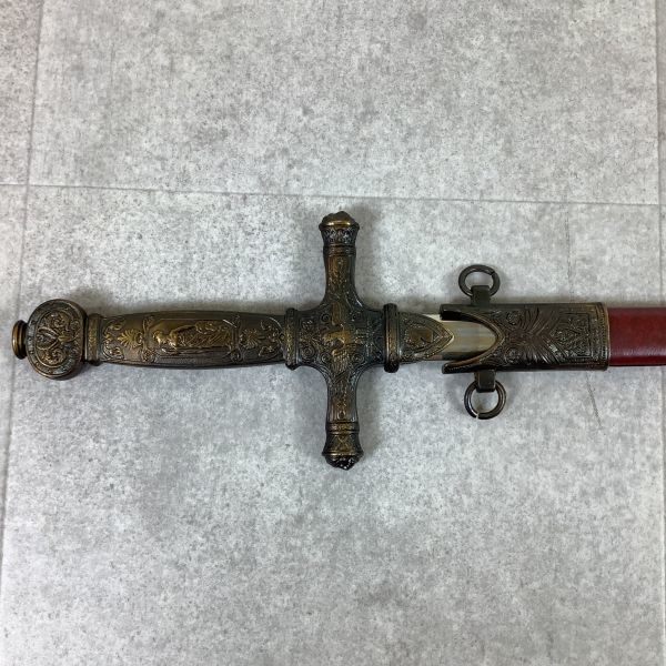 D2054【模造刀】赤鞘付き エストック（西洋剣）全長89cm