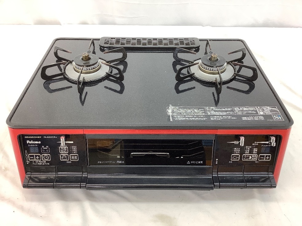 Paloma ガスコンロ/都市ガス用 PA-A93WCR-L グランドシェフ スパーク確認済 18年製 中古品 ACB