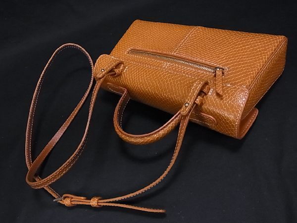 1円 ■極美品■ CAFUNE カフネ リザード型押しレザー 2WAY ワンハンドルバッグ ショルダーバッグ 肩掛け オレンジブラウン系 a0664QN - カフネ Cafuné 10周年を迎え、Cafuné／カフネ Taupe ショルダー