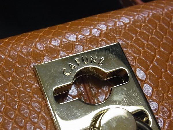 1円 ■極美品■ CAFUNE カフネ リザード型押しレザー 2WAY ワンハンドルバッグ ショルダーバッグ 肩掛け オレンジブラウン系 a0664QN - カフネ Cafuné 10周年を迎え、Cafuné／カフネ Taupe ショルダー
