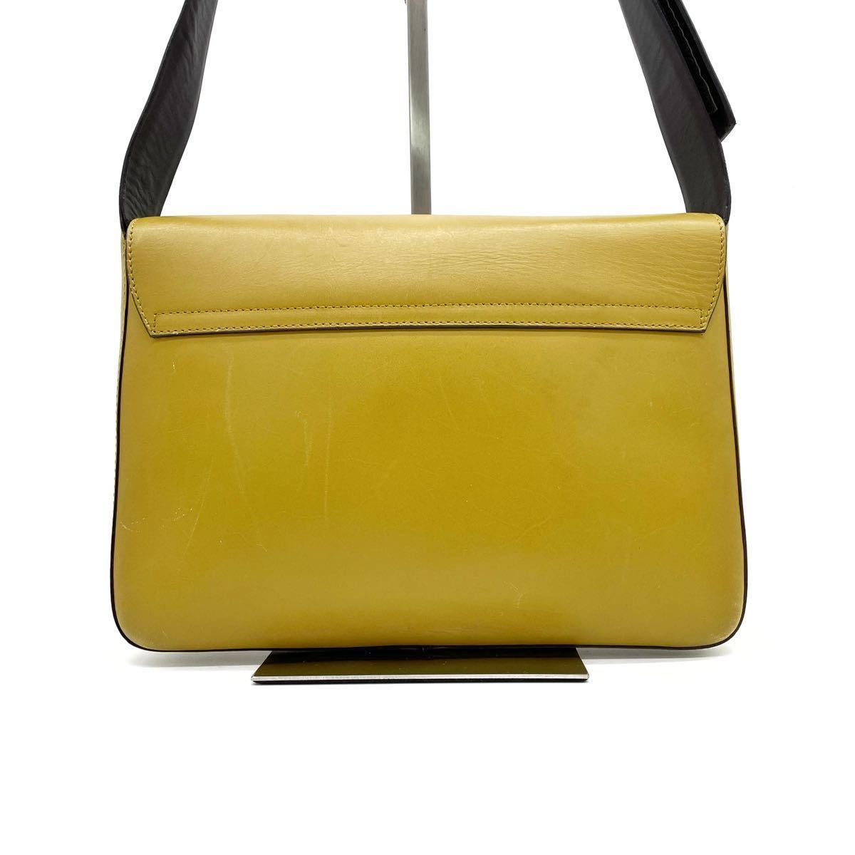 ○希少 極美品○PRADA プラダ 変形ボックス型 フラップ カーフレザー 