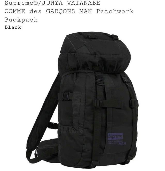 新品 黒 Supreme JUNYA WATANABE comme des garcons man Patchwork Backpack CDG ギャルソン バックパック コラボ 21AW Supreme WATANABE JUNYA of the Hat