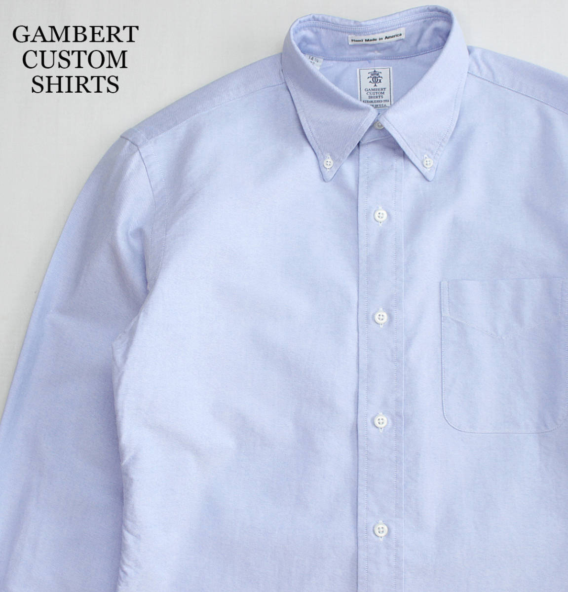  USA製 ギャンバートカスタムシャツ オックスフォード ボタンダウン 長袖シャツ 14 1/2 サックスブルー THE GAMBERT CUSTOM SHIRTS(Sサイズ)｜売買されたオークション情報、yahooの商品情報をアーカイブ 長袖シャツ一般
