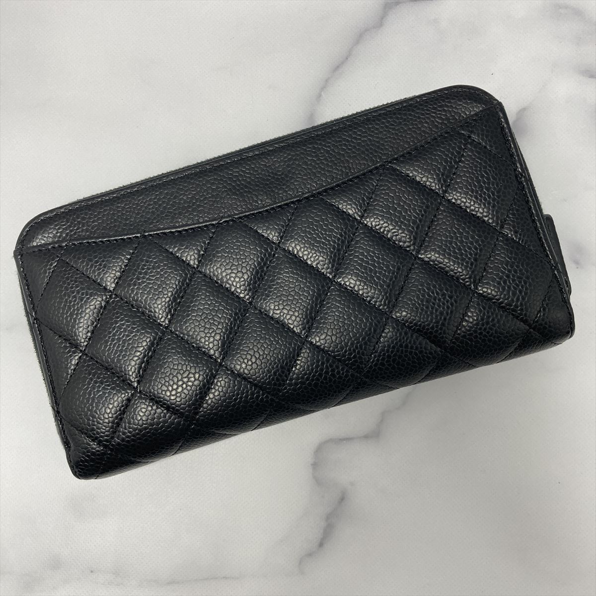 マトラッセ CHANEL ラウンドファスナー シャネル 長財布 クラシック ロング ウォレット ジップ ラウンド ラウンドファスナーウォレット キャビアスキン ブラック 超極美品 - キャビアマトラッセ
