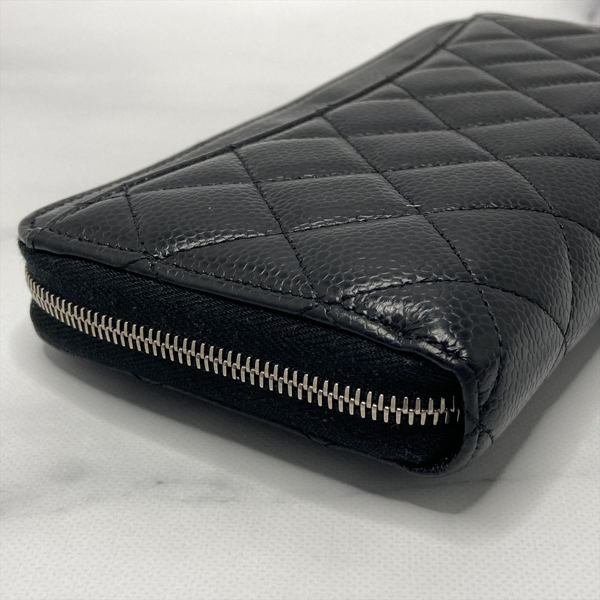 マトラッセ CHANEL ラウンドファスナー シャネル 長財布 クラシック ロング ウォレット ジップ ラウンド ラウンドファスナーウォレット キャビアスキン ブラック 超極美品 - キャビアマトラッセ