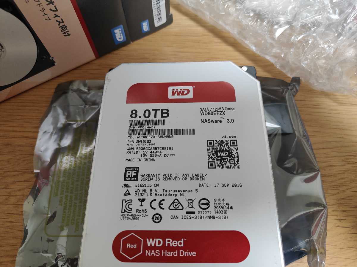 Western Digital WD80EFZX ジャンク扱い WD RED HDD 8TB 3.5inch 3.5