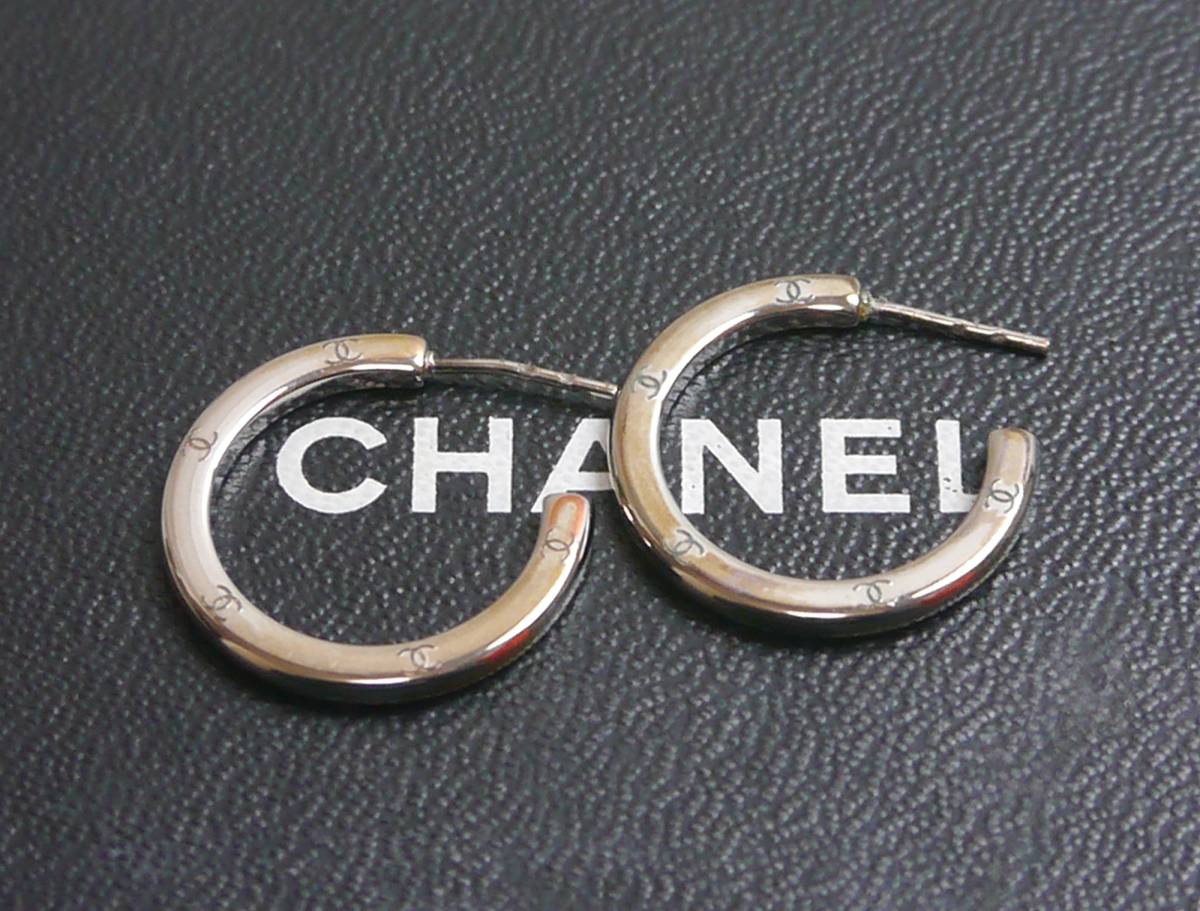 美品 シャネル ピアス フープ ココマーク シルバー レディース 