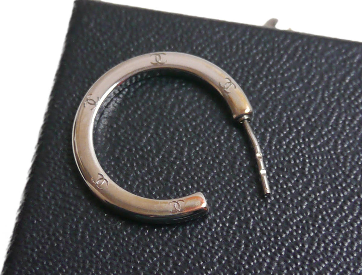 美品 シャネル ピアス フープ ココマーク シルバー レディース 