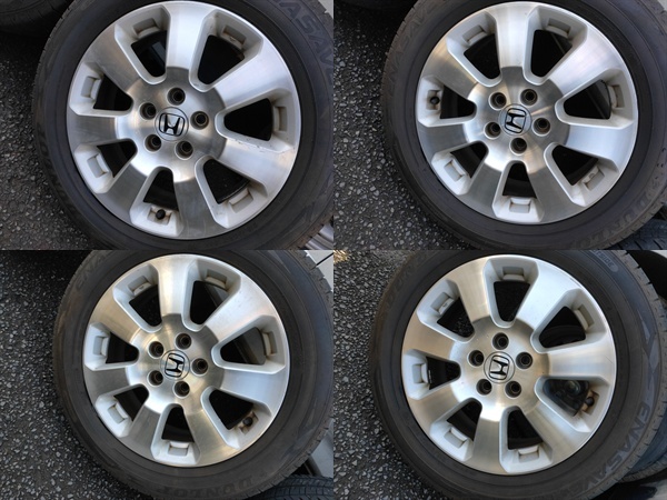 クロスロード外し バリ山タイヤ付純正17インチアルミホイール　215/60R17エナセーブRV505　2019年製　4本セット　【中古】 純正 17インチ 4本 ヴォクシー純正 新車外し‼️トヨタ ハイグロス