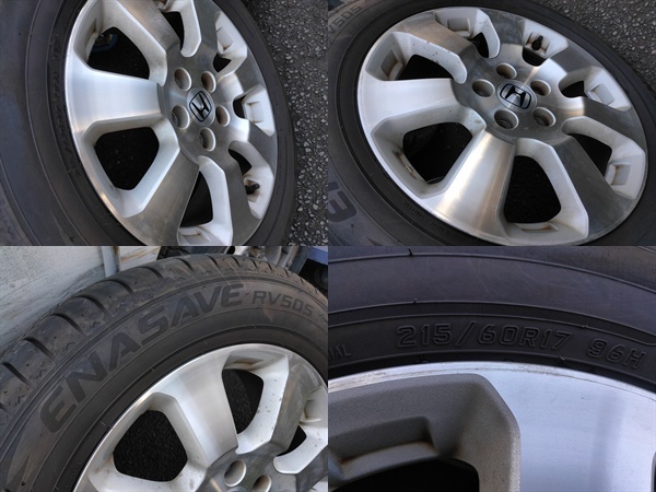 クロスロード外し バリ山タイヤ付純正17インチアルミホイール　215/60R17エナセーブRV505　2019年製　4本セット　【中古】 純正 17インチ 4本 ヴォクシー純正 新車外し‼️トヨタ ハイグロス
