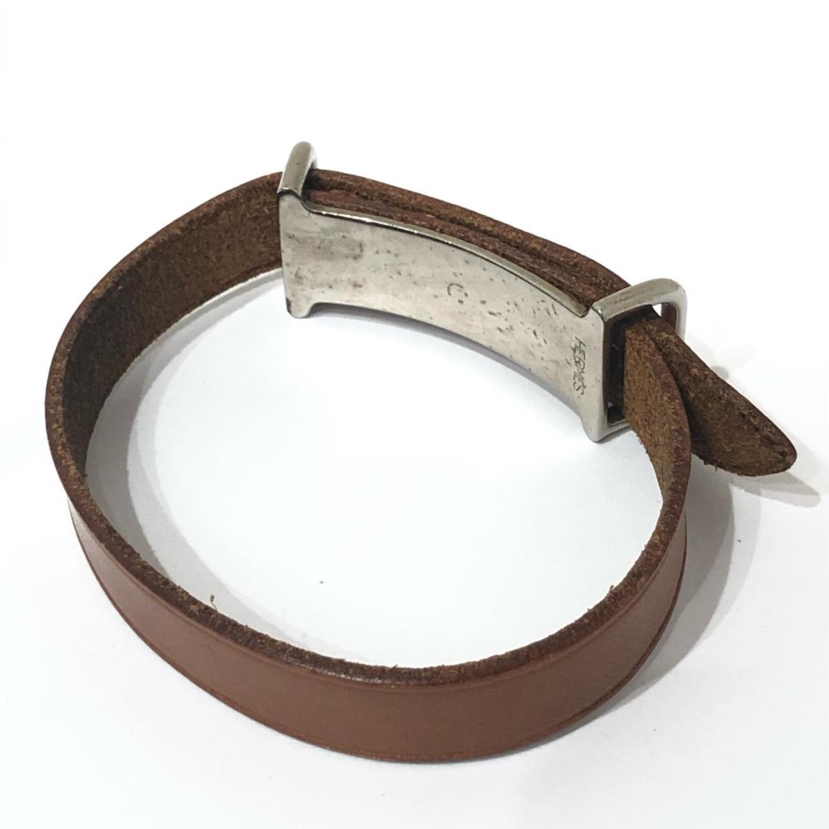 HERMES エルメス アピ2 レザー ブレスレット □E ヴィンテージ 茶系 