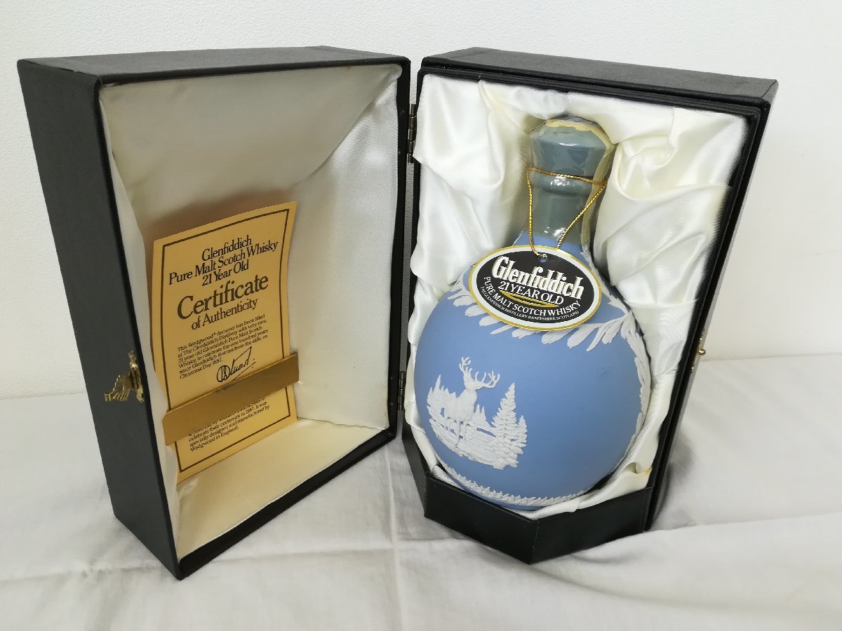 箱付き】Glenfiddich グレンフィディック 21年 陶器ボトル Wedgewood 