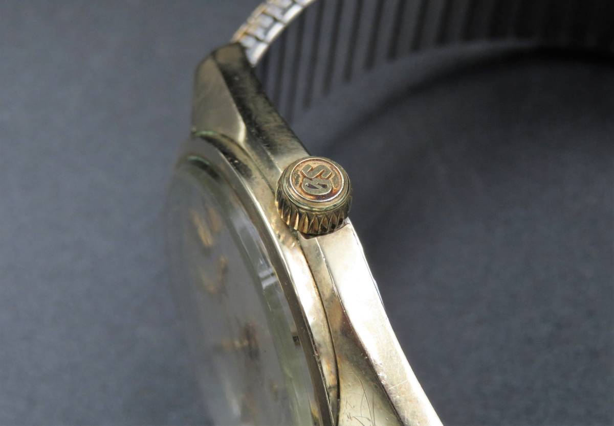 1円～! ジャンク品 稼動あり★正規品 SEIKO セイコー GS グランドセイコー ハイビート 手巻き 金メダリオン デイト メンズ腕時計 BBSWA9199