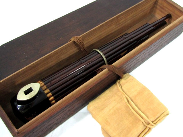 F122 F 古い笙 上質 鳳凰金蒔絵 煤竹 鳳笙 箱 時代 雅楽 和楽器 Yahoo