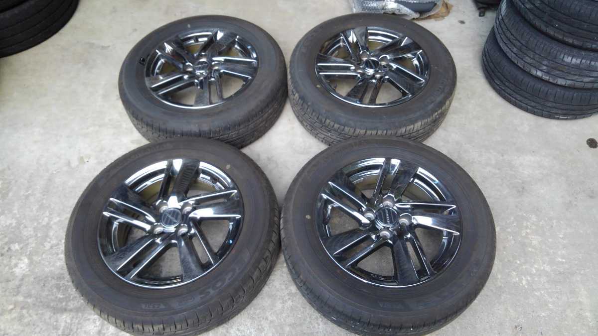  日産 純正 OP オーテック メッキアルミ 15x5.5J +40 100 ハブ径約60㎜ 185/65R15 2020年製造 残り溝6 7㎜ ヨコハマ 4本セット(ラジアルタイヤ)｜売買されたオークション情報、yahooの商品情報をアーカイ 4穴