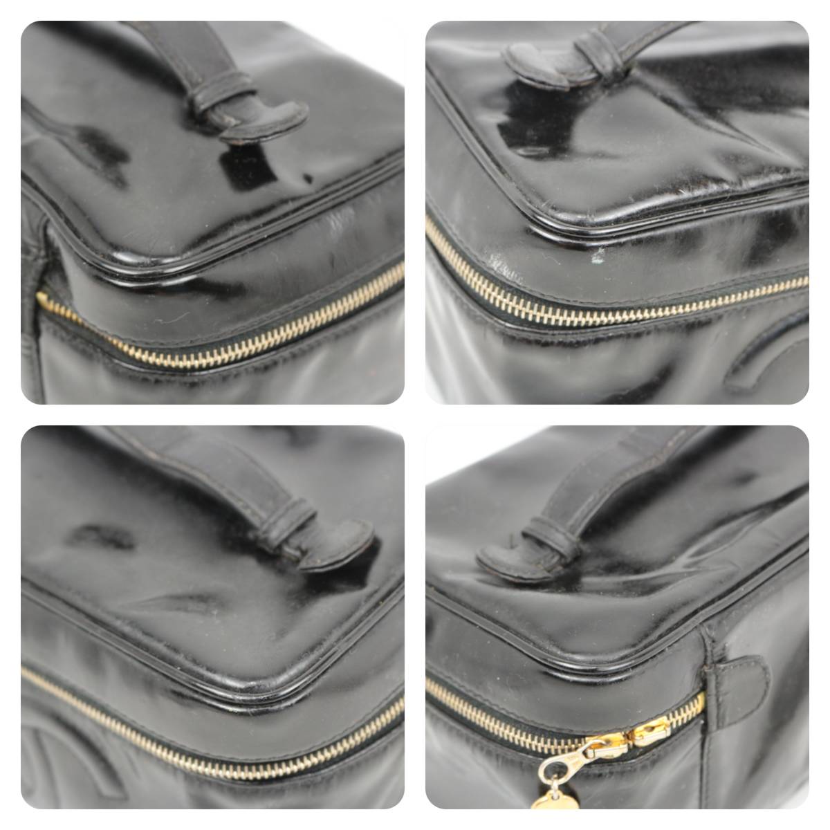 4D1014【本物保証】シャネル バニティ ミラー付き 化粧 ポーチ ハンド  