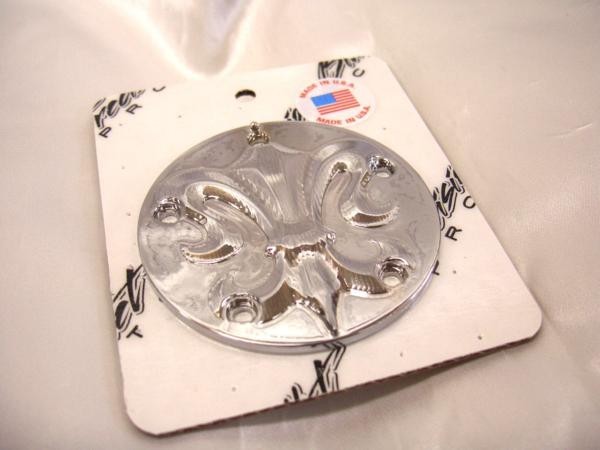 Precision Billet Fleur Davidson: Darkside スポーツ PRECISION BILLET・FLEUR・ダービー＆ポイントカバーセット・クローム　FDL-230-5H-CHR・FDL-220-5H-CHR　ハーレー